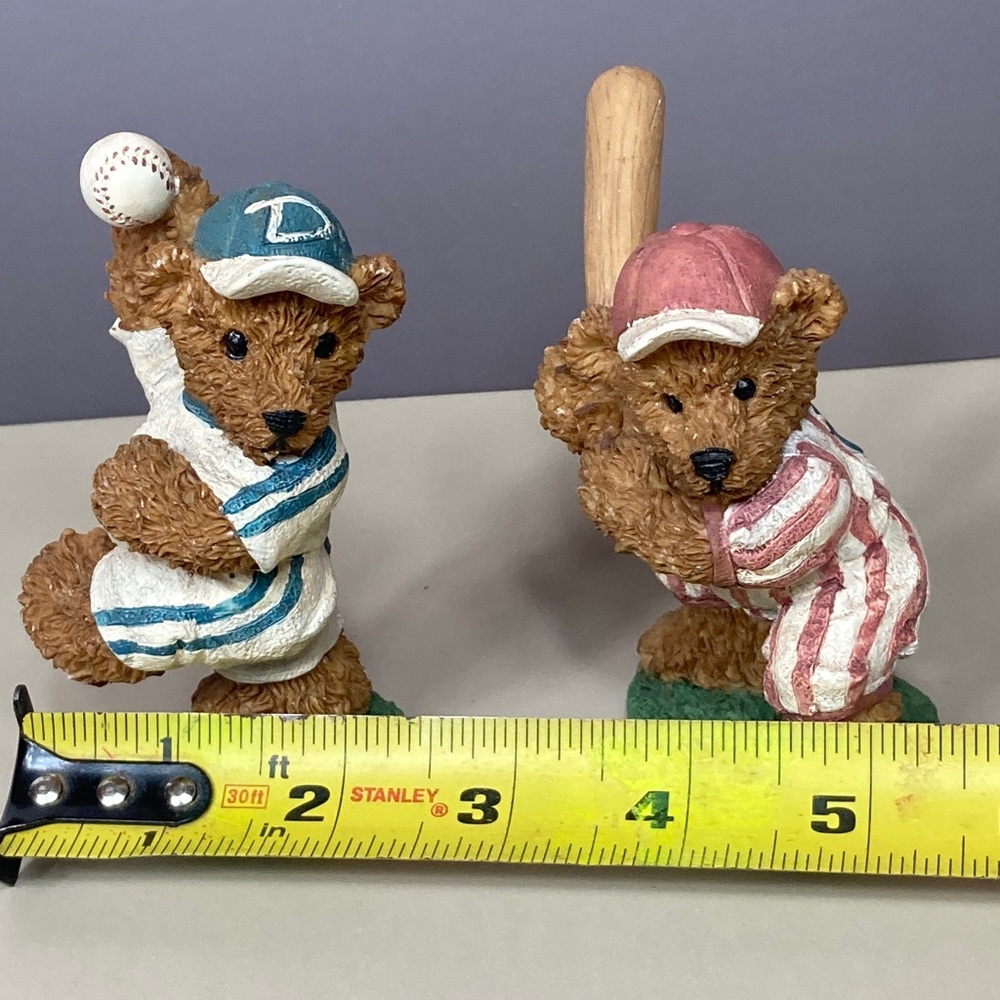🐻📦$4.99 ship: Home Interiors KK Brown Bear Baseball Pitcher Figurines Lot of 2 - Picture 12 of 12